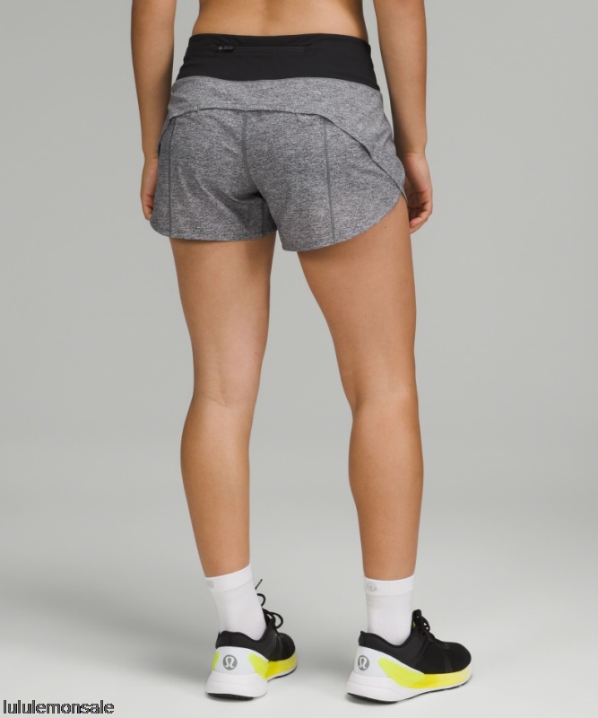 Lululemon Damen DELULU363 | Speed Up Mittelhohe Gefütterte Shorts 4 Meliert Lux Multi Schwarz